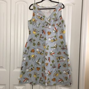 Vintage Disney Hawaiian Sleeveless Dress XXL